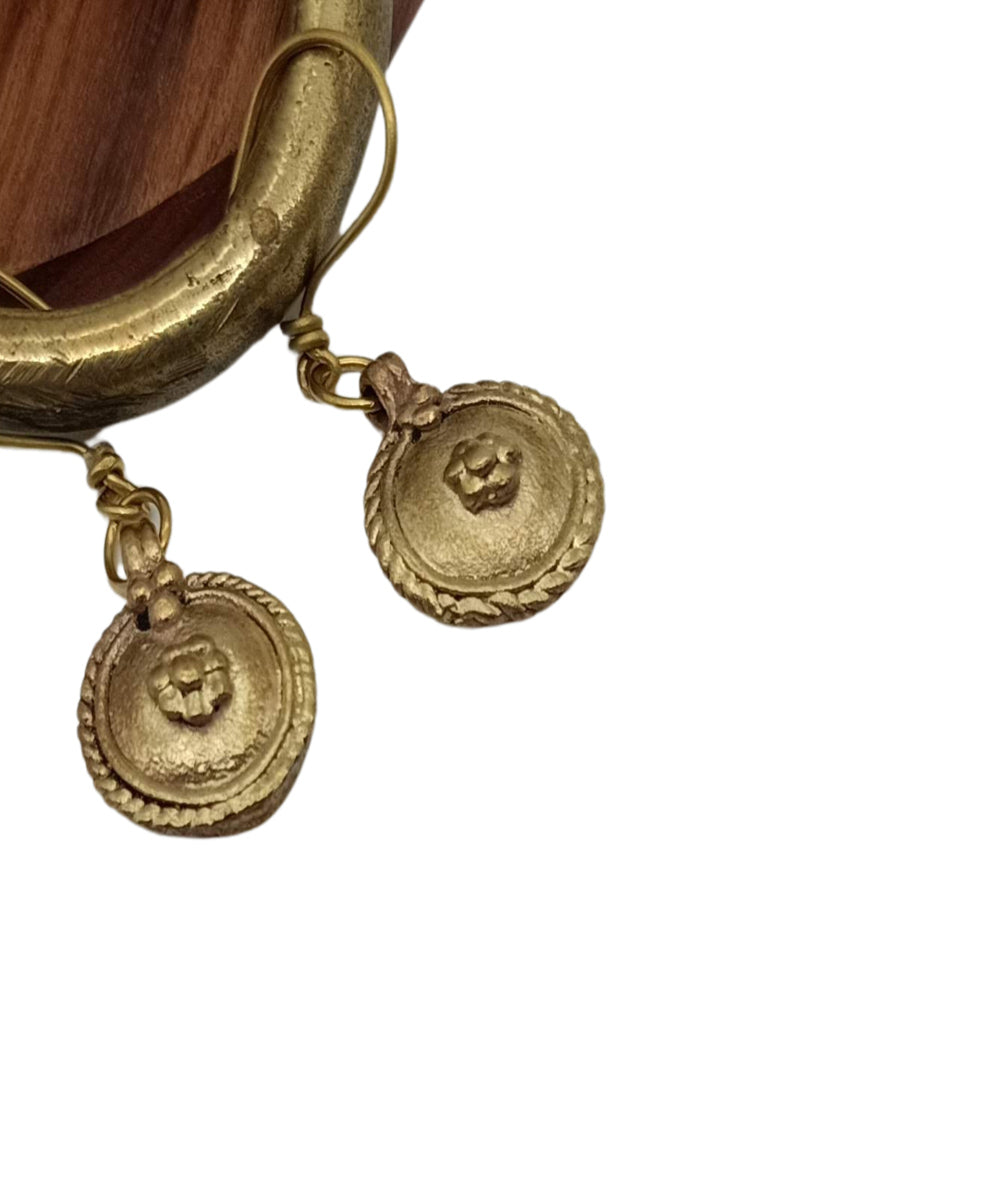 Golden brass dhokra handmade earring