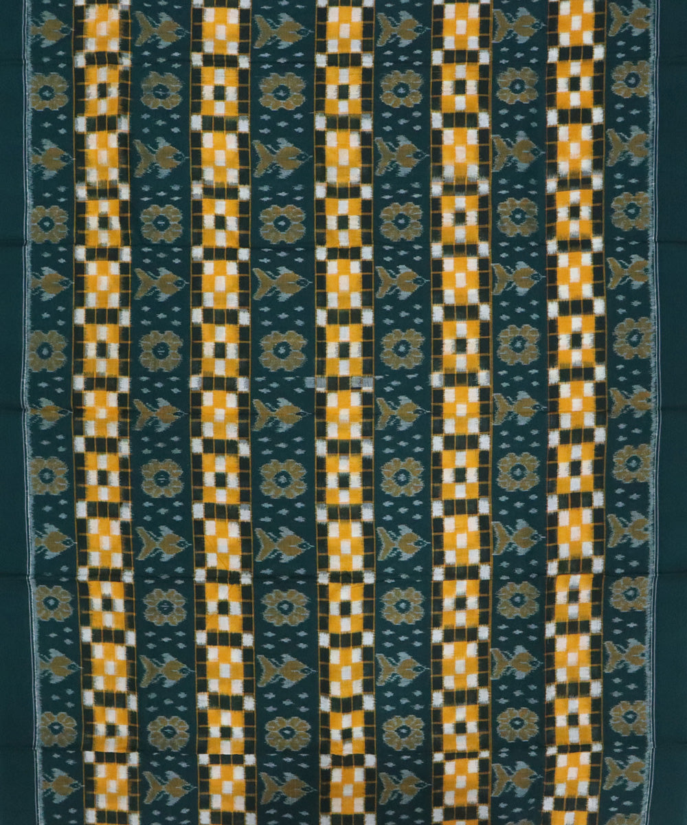 Yellow green handwoven cotton sambalpuri dress material