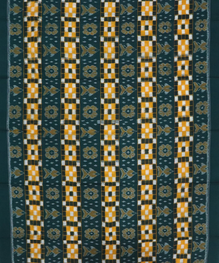 Yellow green handwoven cotton sambalpuri dress material