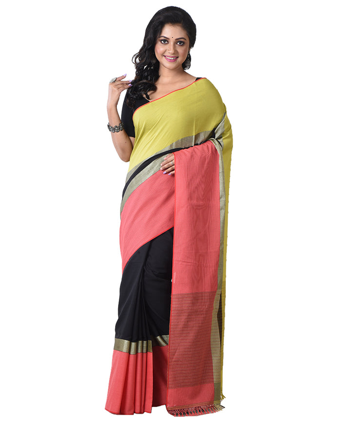 Multicolor cotton handloom shantipuri saree