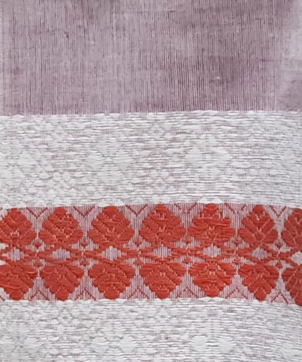 Mauve multi color handloom cotton assam stole
