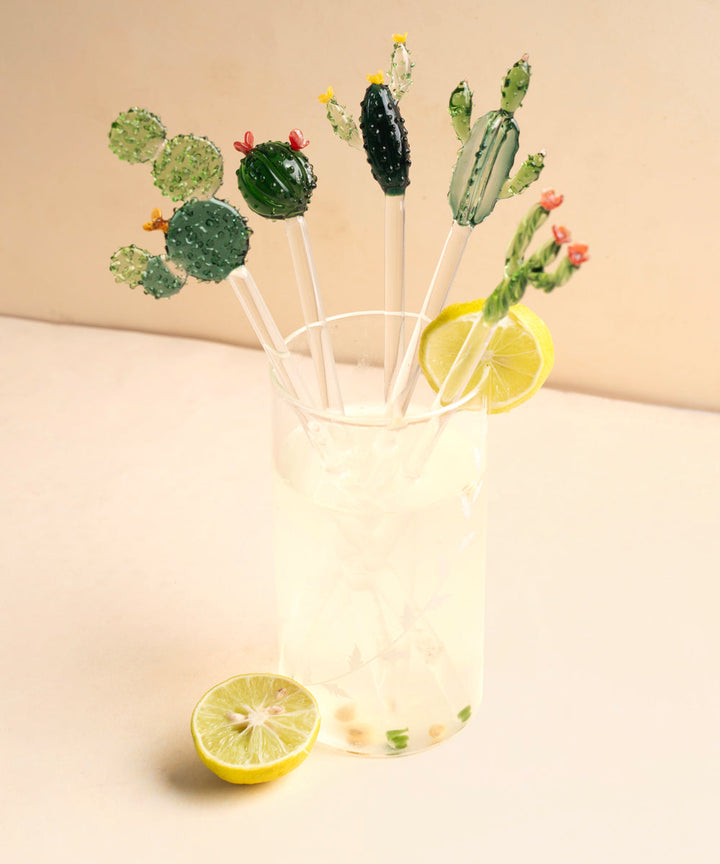 Cactus glass stirrers