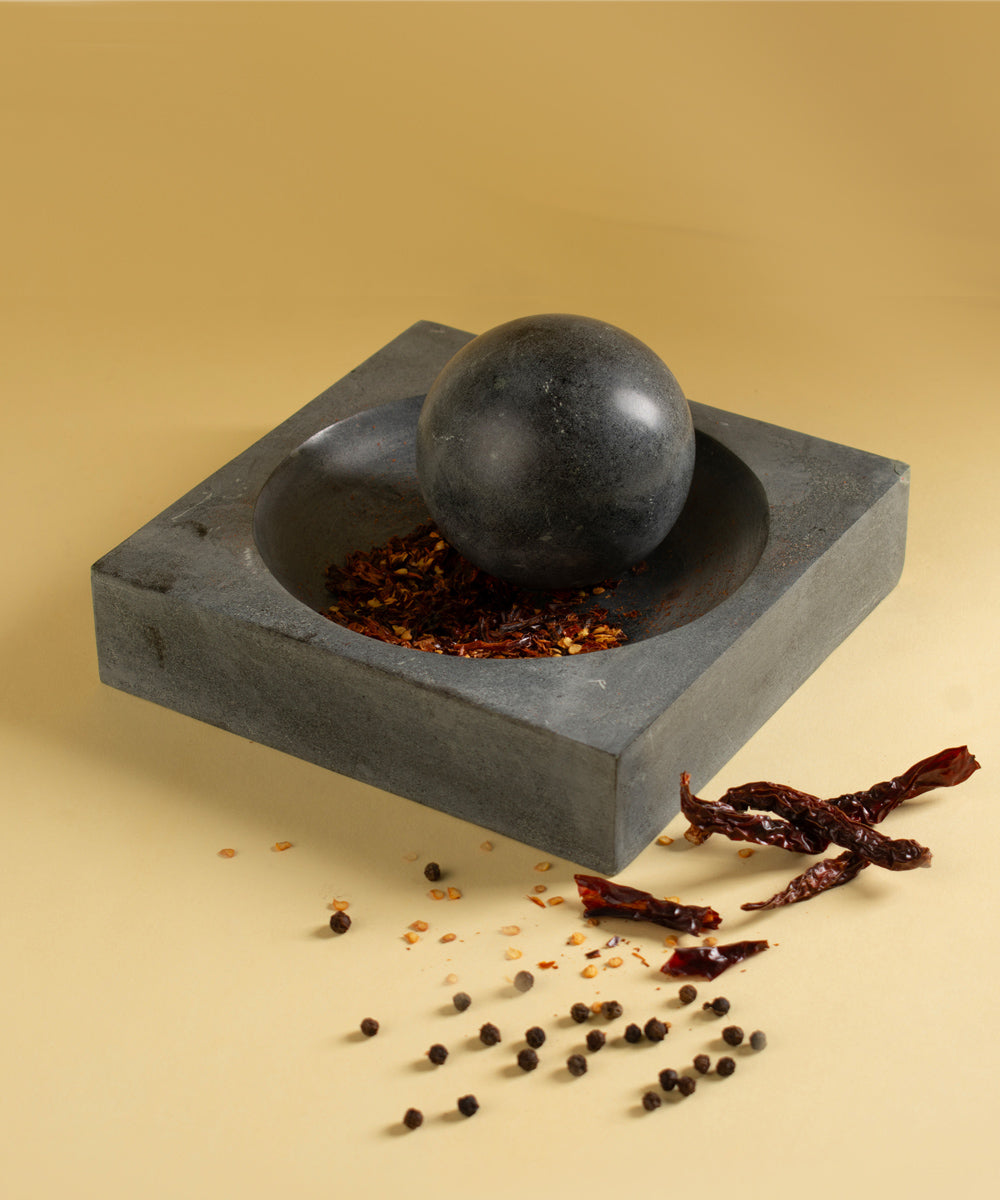 Marble mortar and pestle