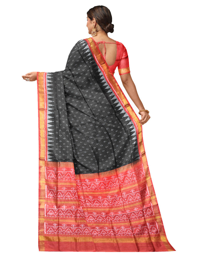 Black red silk handloom patola saree