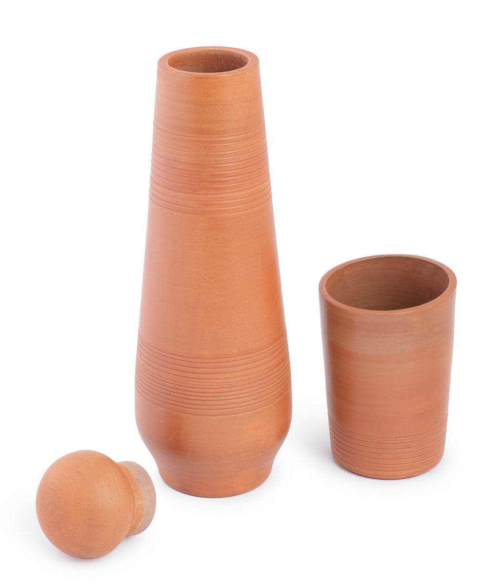 Terracotta bottle with lid tumbler