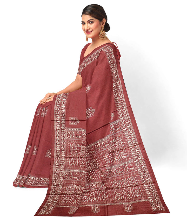 Bittersweet shimmer multicolor tussar silk handwoven odisha ikat saree