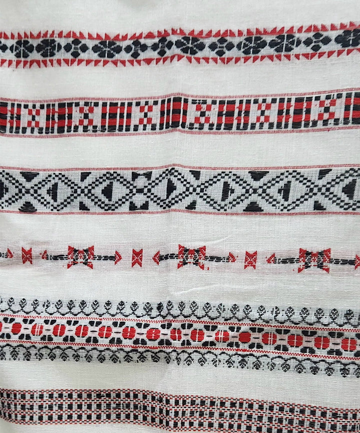 Offwhite multicolor motif handloom eri silk assam stole