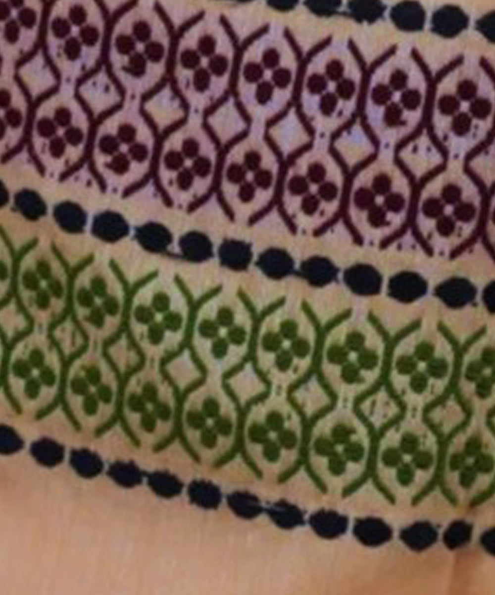 Peach multicolor handloom cotton assam stole