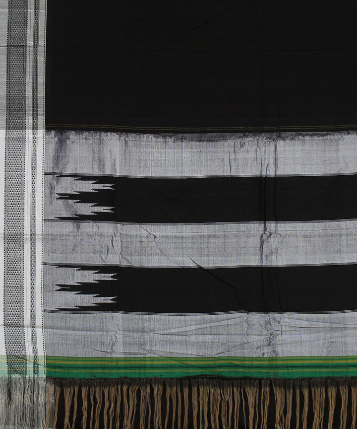 Black greay chikki paras cotton handloom ilkal saree