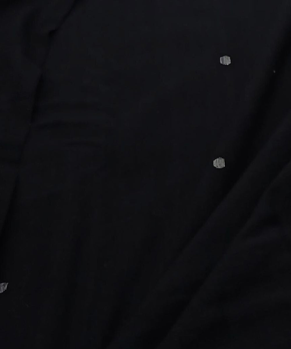 Black buti handwoven cotton jamdani fabric