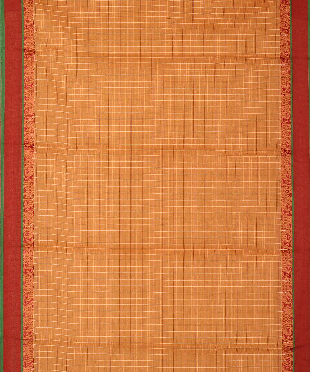 Brown light handwoven narayanapet cotton saree