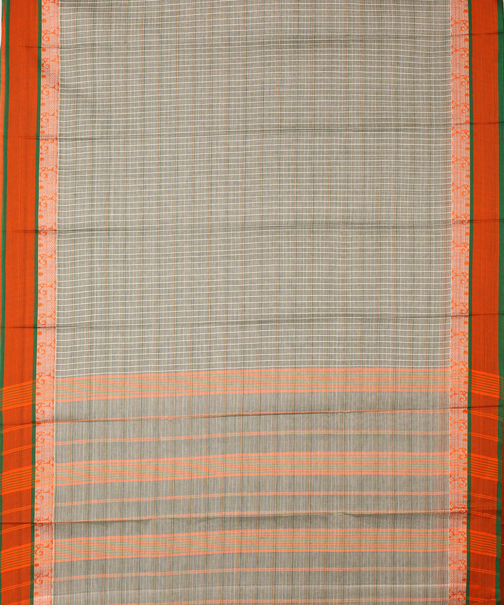 Grey handwoven narayanapet cotton saree