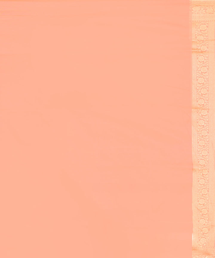 Peach handwoven banarasi silk saree