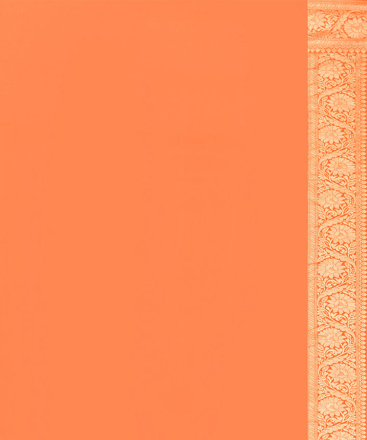 Orange silk handwoven banarasi saree