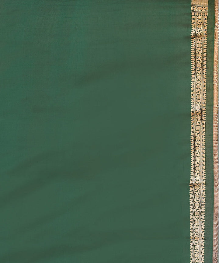 Bottle green silk handwoven banarasi saree