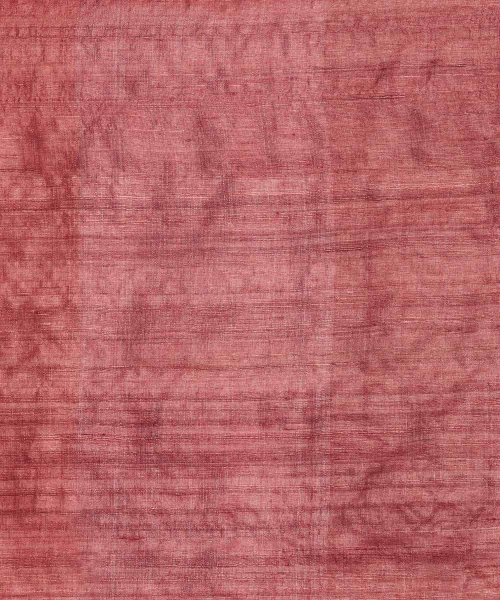 Pink red handwoven kosa silk saree