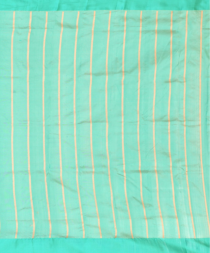 Cream peach silk handwoven banarasi saree