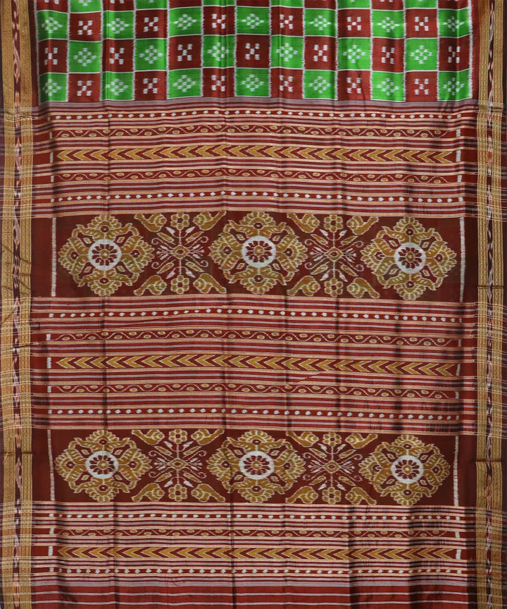 Maroon maroon silk handwoven khandua saree