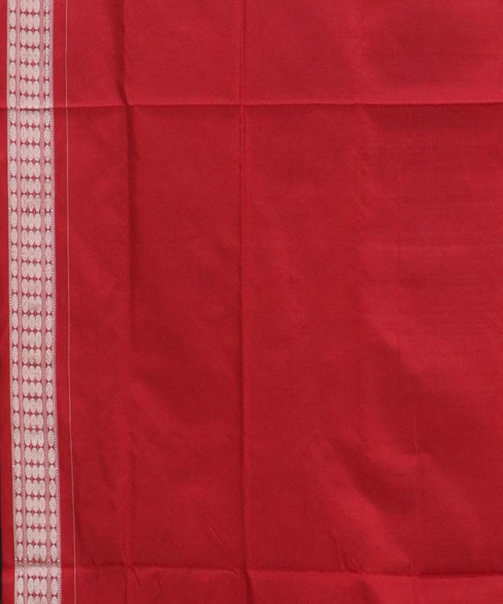 Japanese carmine multicolor silk handwoven sambalpuri saree