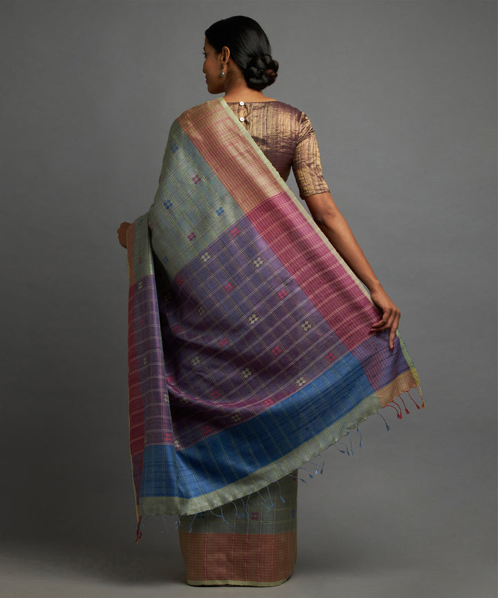 Pistachio kosa handloom silk chhattisgarh saree