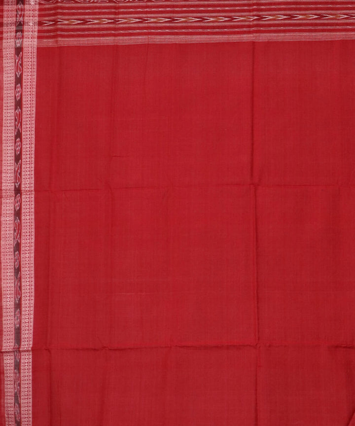 Black auburn red cotton handwoven sambalpuri saree