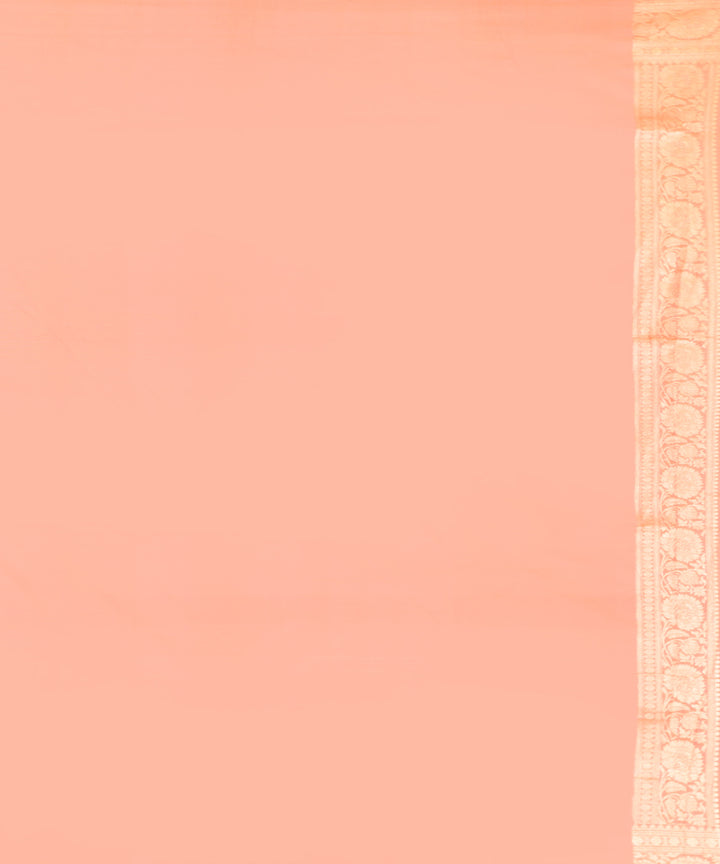 Peach silk handwoven banarasi saree