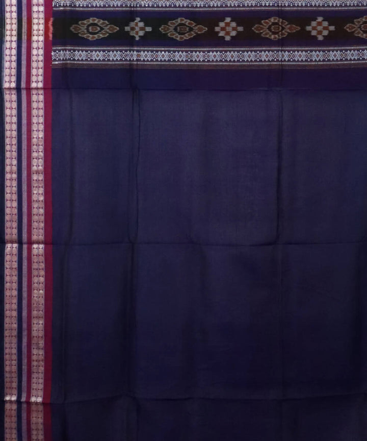 Multicolour black cotton handwoven bomkai saree