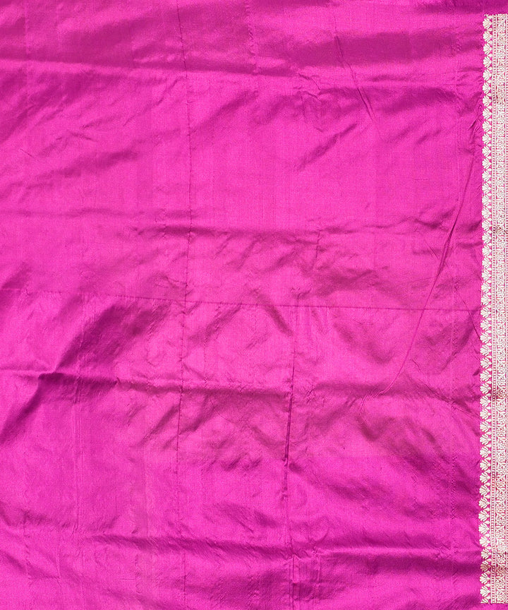 Purle peach silk handwoven banarasi saree