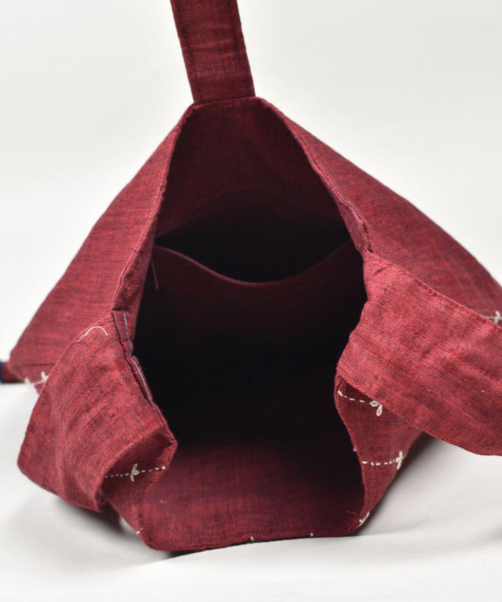 Maroon blue handcrafted cotton pochampally ikat sling