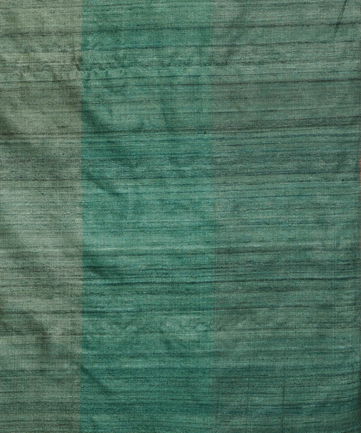 Teal green handwoven kosa silk saree