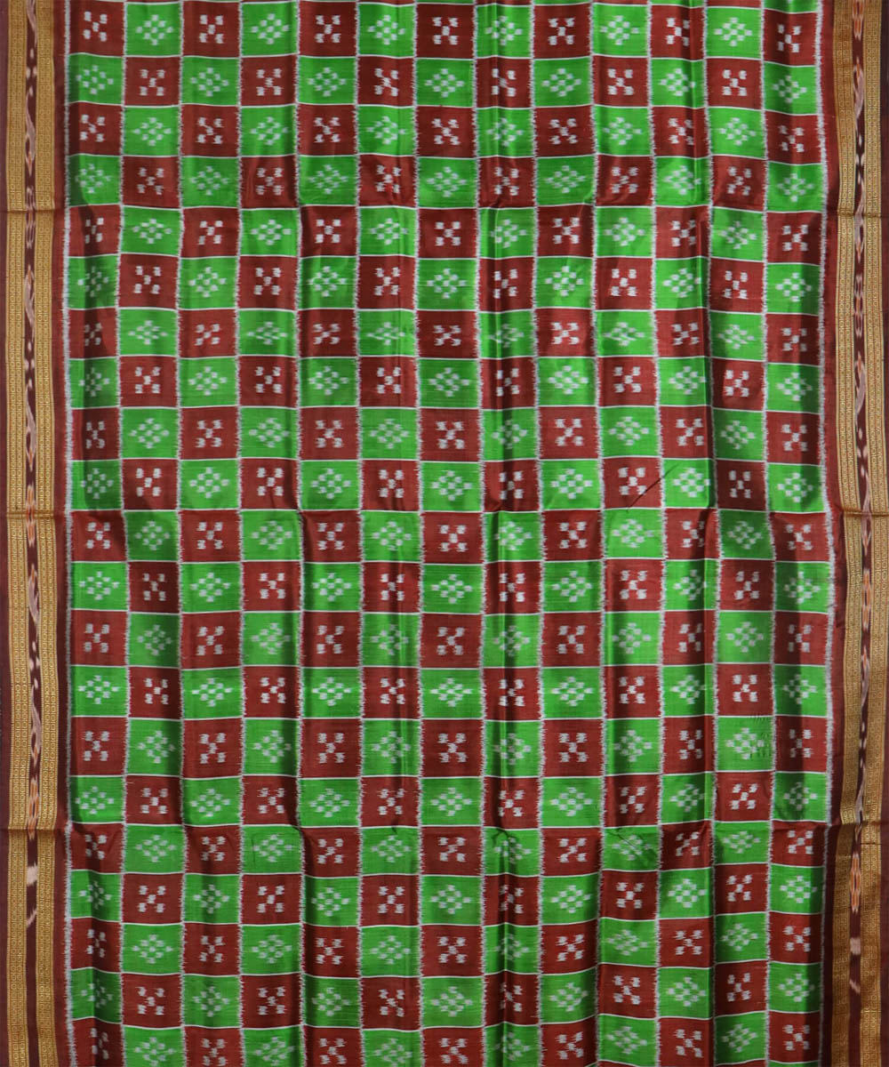 Maroon maroon silk handwoven khandua saree