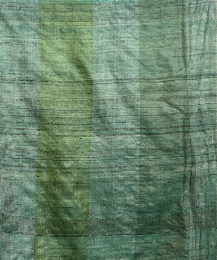 Teal green red handwoven kosa silk saree