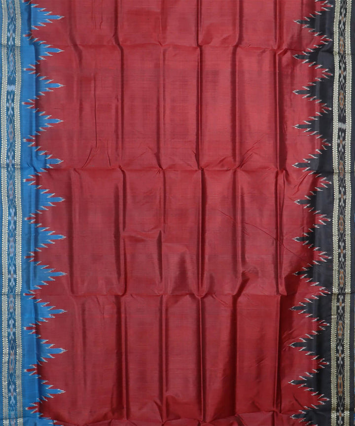 Red multicolour silk handwoven khandua saree