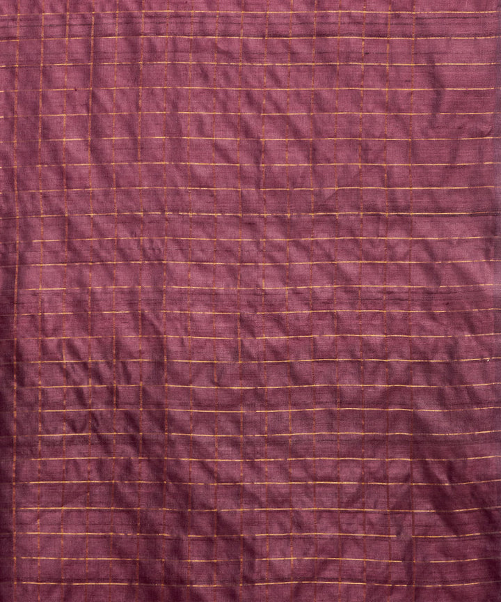Blue maroon handwoven kosa silk saree