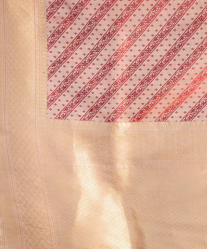Brown beige handwoven banarasi silk saree