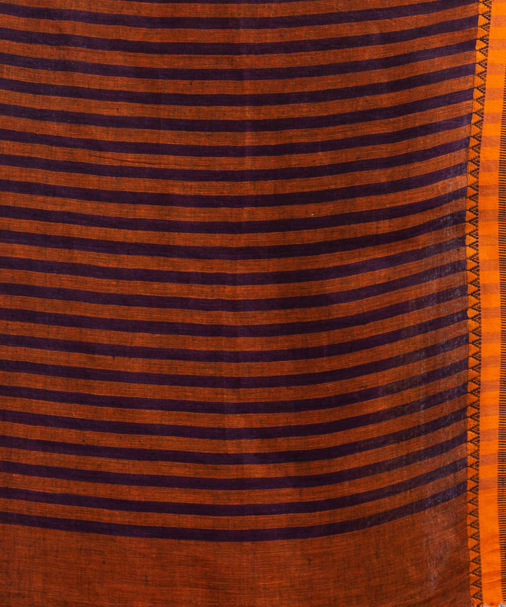 Purple handwoven bengal linen saree