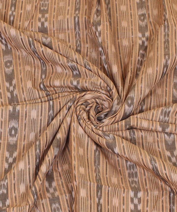 2.4 m brown black handwoven cotton nuapatna kurta material
