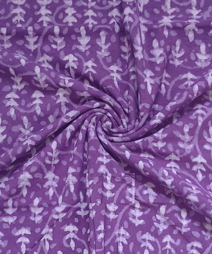 2.5m Purple handblock printed cotton sanganeri print kurta material
