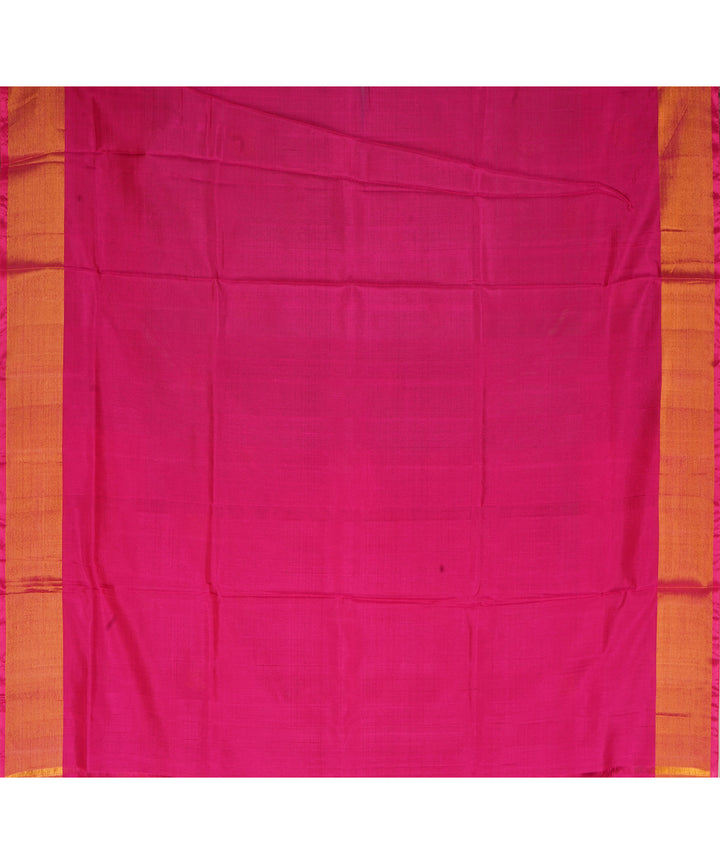 Dark green pink silk handloom uppada saree