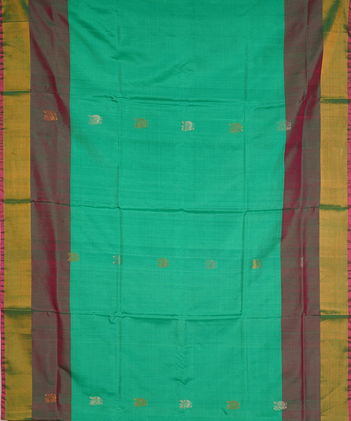 Dark green pink silk handloom uppada saree