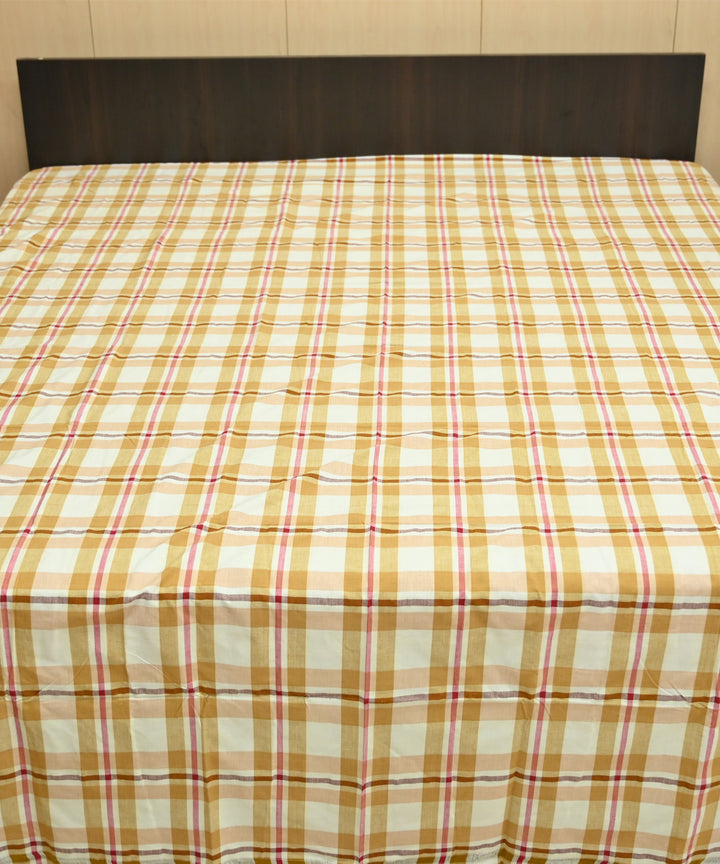 Off white multi colour handmade sambalpuri cotton bedsheet