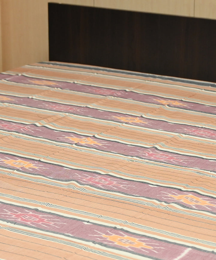 Copper cameo pink traditional handmade sambalpuri cotton bedsheet