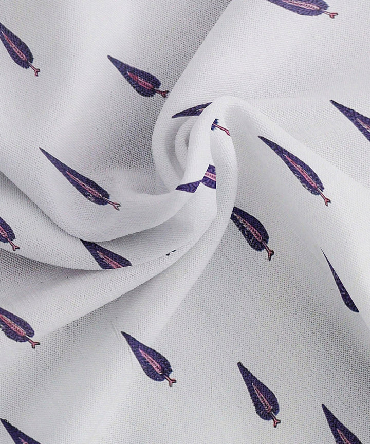 White brown handloom block printed king size cotton double bedsheet