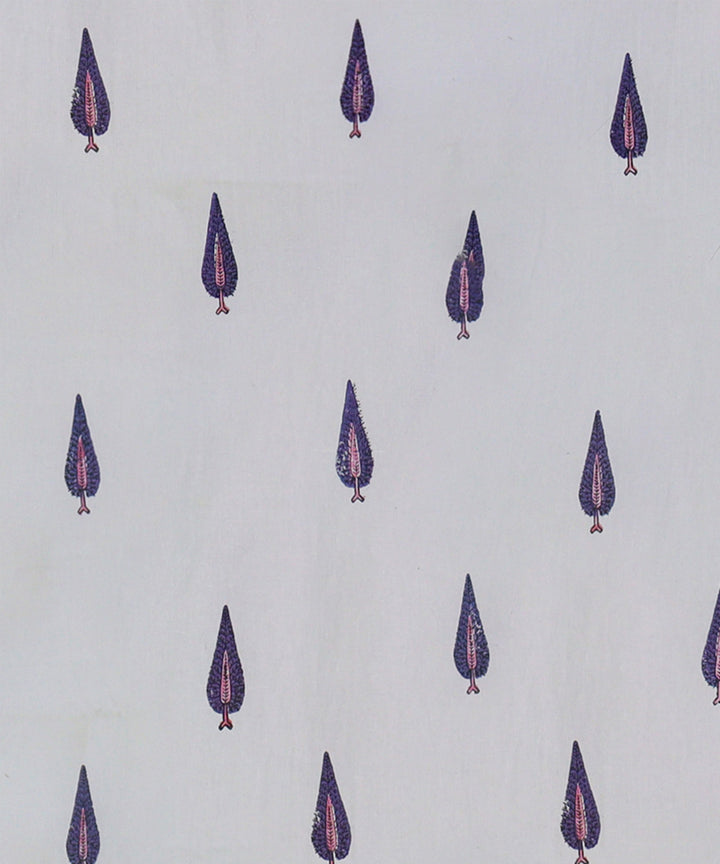 White brown handloom block printed king size cotton double bedsheet