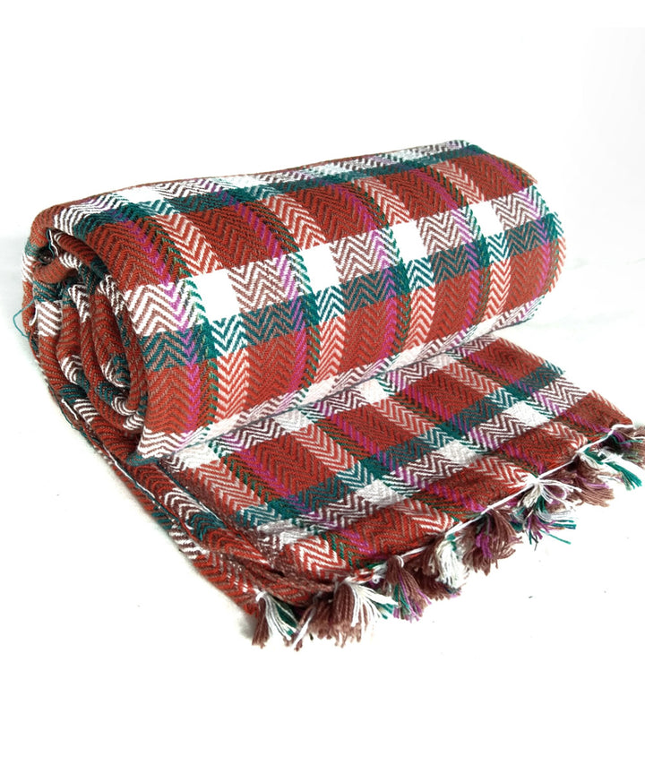 Multicolor white check handwoven cotton towel