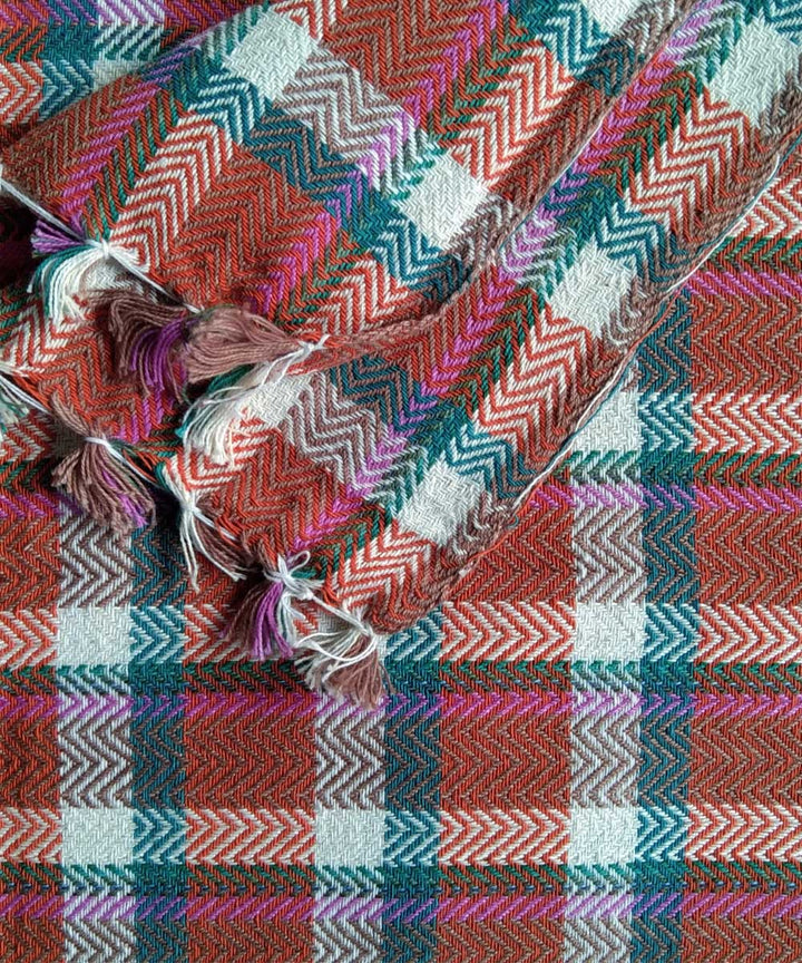 Multicolor white check handwoven cotton towel
