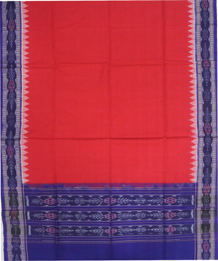 Red blue handwoven cotton sambalpuri dress material