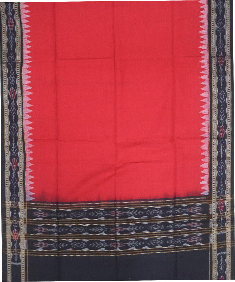 Multicolor red handwoven cotton sambalpuri dress material