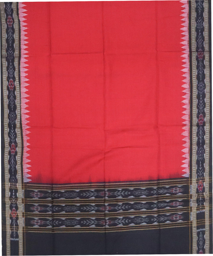 Multicolor red handwoven cotton sambalpuri dress material