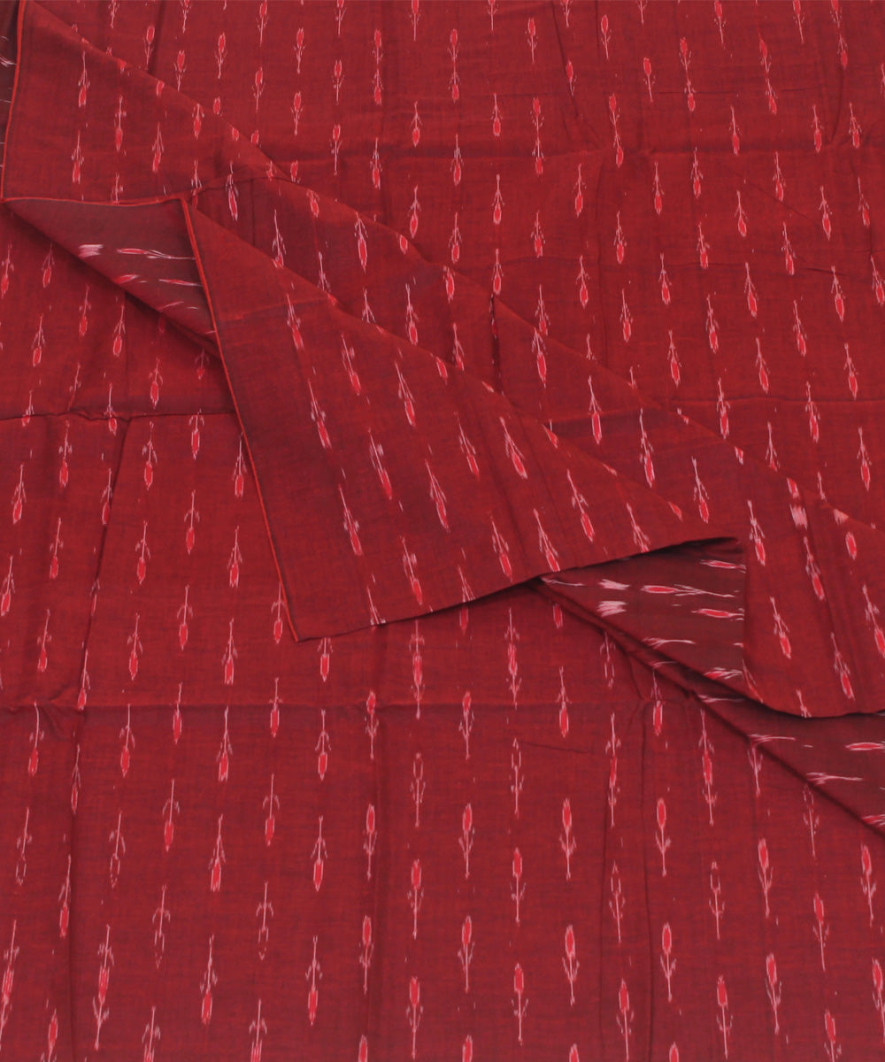 2.4 m maroon red handwoven cotton nuapatna kurta material